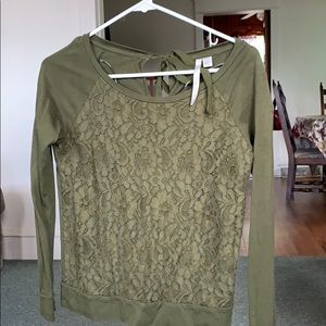 Olive green long sleeve shirt